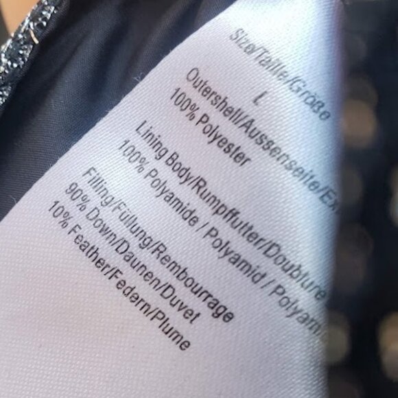 5/$100 SALE - SAND Lightweight Packable Down Black  Puffer Coat Metallic Trim - Picture 7 of 8